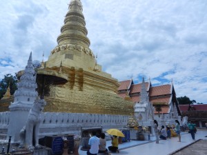The stupa and vihara of Wat Phra That Chae Haeng, Nan, Thailand