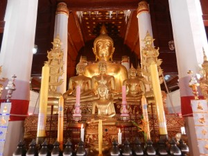 The main altar in Wat Phra That Chae Haeng, Nan, Thailand