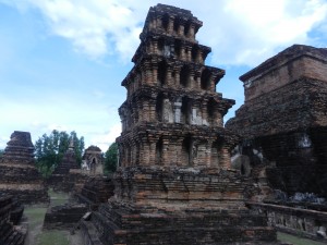 A Mon-style stupa in Sukhothai's Wat Mahathat, Thailand 