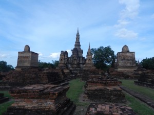 Sukhothai's Wat Mahathat from the west, Thailand