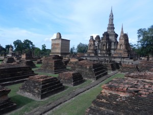 The western part of Sukhothai's Wat Mahathat, Thailand