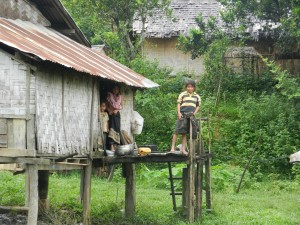 Peaceful village life in Laos.