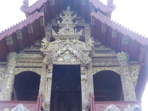 The entrance of the ho trai in Wat Phra Singh, Chiang Mai, Thailand.
