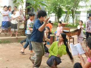 Children learning traditional dance in Luang Prabang, Laos.