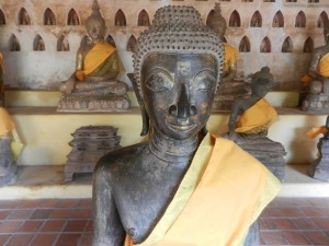A Laotian style Buddha in Wat Si Saket, Vientiane, Laos.