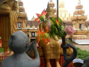 Enchantments around Wat That Luang, Vientiane, Laos.