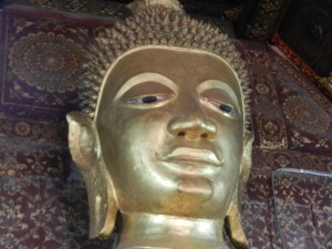 The principal Buddha statue in Wat Xieng Thong, Luang Prabang.